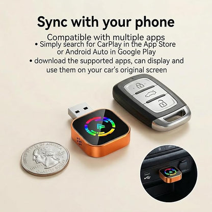 2026 Wireless CarPlay Adapter, Upgraded Wired to Wireless, Supports CarPlay & Android Auto, Plug and Play, Fast Auto Reconnect, Stable Contrl, Zero Lag, Heat Dissipation, Noiseless Car Use