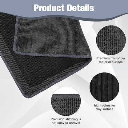 Clay Towel 12 x 12 Inch, Gray Clay Bar Towel for Auto Detailing Microfiber Car Cloth Cleaner Automotive for Car Detailing