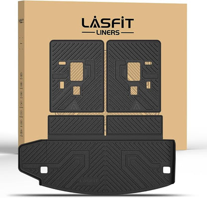 LASFIT Trunk Mat & Backrest Mat for Dodge Durango 2011-2026, Fit 2nd Row Bench Seat(7 Seats) & 2nd Row Bucket Seat (6 Seats), Not for 5 Seats, All Weather TPE Custom Fit Car Mat Cargo Liner, Black