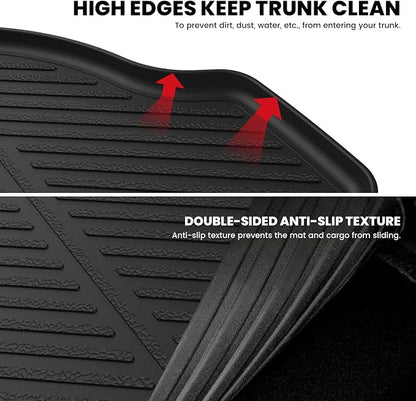 LASFIT Trunk Mat for Honda Accord 2017 2016 2015 2014 2013 Sedan Only, All Weather Custom Fit TPE Cargo Mat Trunk Tray Cargo Tray, Black (Not for Coupe & Hybrid)