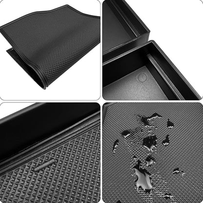 Zxiaochun 2PCS Bottom Layer Console Tray Compatible with 2021-2026 Toyota Sienna Accessories, Lower Center Console Organizer Storage Box, ABS Plastic
