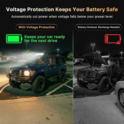 LED Light Bar 72W Spot Flood Combo Beam, Smart App Controlled Off Road Driving Lights Supports CarPlay/Android Auto, IP67 Waterproof 6000K White Lamps for Trucks, ATV, UTV, SUV, Boat (1 Pack)