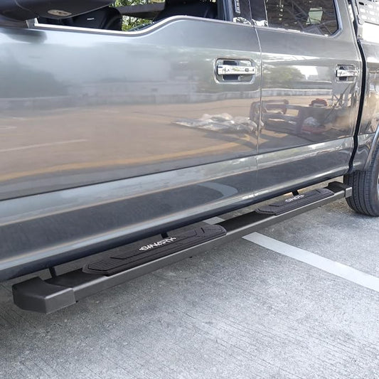 BINARY STAR 6 Inch Running Boards Compatible with 2009-2018 Dodge Ram 1500 Quad Cab, 10-24 Dodge Ram 2500 3500 Quad Cab, Carbon Steel Black Truck Side Step, Nerf Bars Steps with Non-Slip Plastic Pads.
