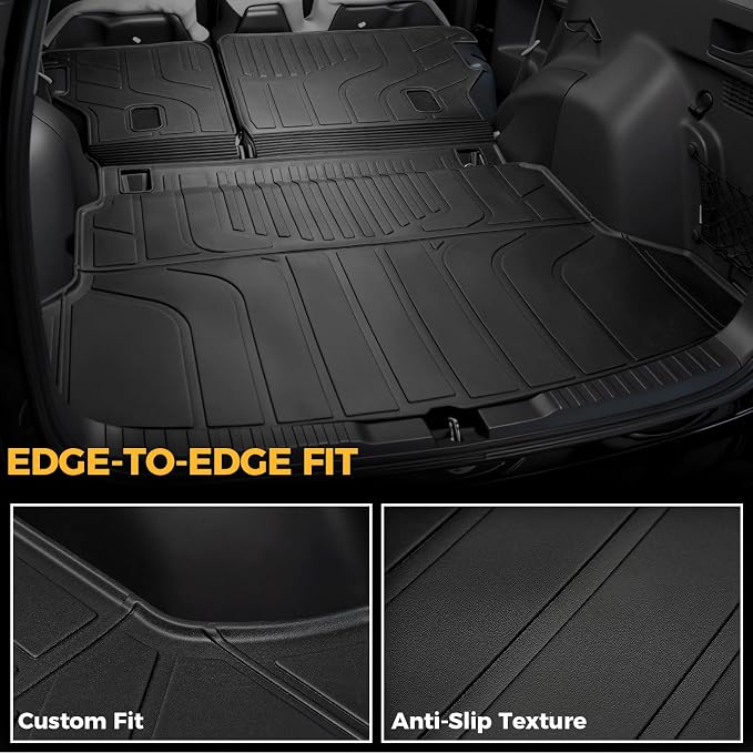 Floor Mats for Honda CRV 2012-2016, All Weather Floor Mats Trunk Cargo Liner with Backrest Protectors Accessories, Full Coverage Set (Not fit Touring/EX-L)