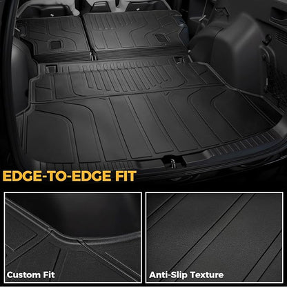 Floor Mats for Honda CRV 2012-2016, All Weather Floor Mats Trunk Cargo Liner with Backrest Protectors Accessories, Full Coverage Set (Not fit Touring/EX-L)