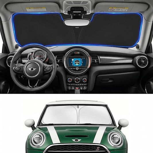 Windshield Sun Shade Sunshade for BMW Mini Cooper 2015-2026 | Custom Fit Windshield Cover, Blocks UV Rays, Double-Layer Heat Shield, Durable Frame, Easy Fold & Storage