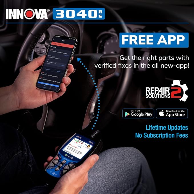 INNOVA 3040RS, OBD2 Scanner, Live Data Streamer, Battery/Alt Tester, Reset Check Engine Light/Brake Light/Oil Light, Free Mechanic Recommended Fix & Parts & Est Repair Cost, Free Updates