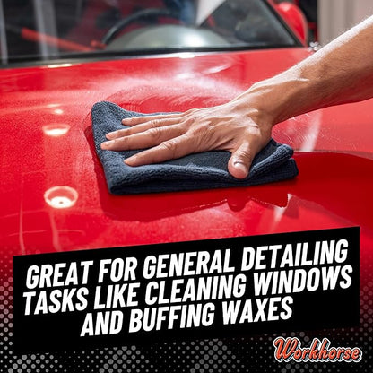 Chemical Guys Workhorse Professional Grade Microfiber Towels for Cars - Black 16x16 Inch Microfiber Cleaning Cloths for Home & Pet Drying, Soft & Scratch-Free, Washing, Drying & Cleaning, 3 Pack