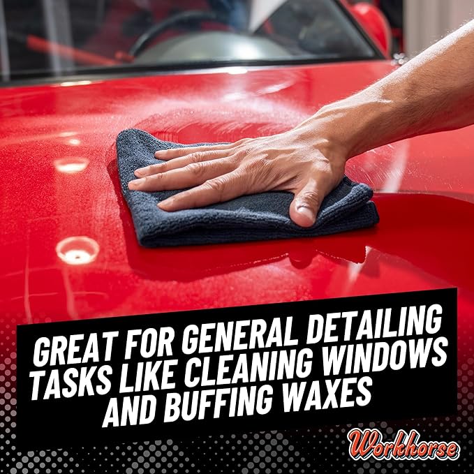 Chemical Guys Workhorse Professional Grade Microfiber Towels for Cars - Black 16x16 Inch Microfiber Cleaning Cloths for Home & Pet Drying, Soft & Scratch-Free, Drying & Cleaning, 3 Count (Pack of 2)