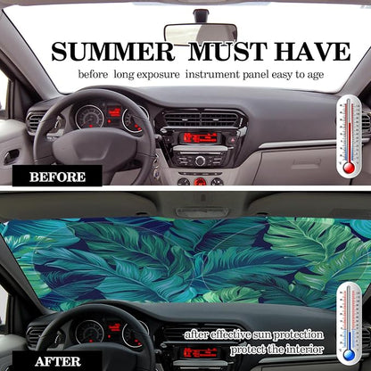 Windshield Sun Shade Foldable Car Front Window Covers for Car Accessories Sun Heat UV Rays Visor Protector Protection for Universal Cars SUV Truck(Leaf)