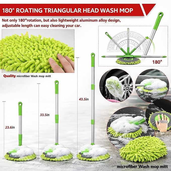 63PCS Car Wash Cleaning Kit,Car Wash Brush with Long Handle,Car Detailing Kit with Foam Gun,Car Cleaning Supplies,Handheld Vacuum, Car Detailing Kit (63PCS)