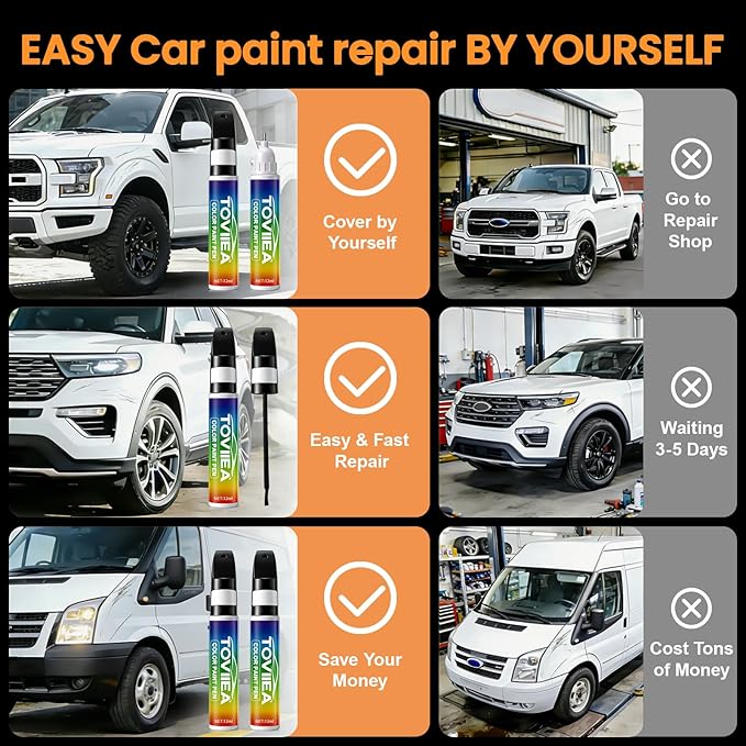 Antimatter Blue Metallic(HX) Touch Up Paint Compatible with Ford,2-In-1 Car Scratch Remover Pen,Car Paint Scratch Repair Kit for Scratches,Chips & Nicks,2-PCS SET