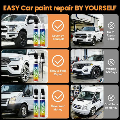 Antimatter Blue Metallic(HX) Touch Up Paint Compatible with Ford,2-In-1 Car Scratch Remover Pen,Car Paint Scratch Repair Kit for Scratches,Chips & Nicks,2-PCS SET