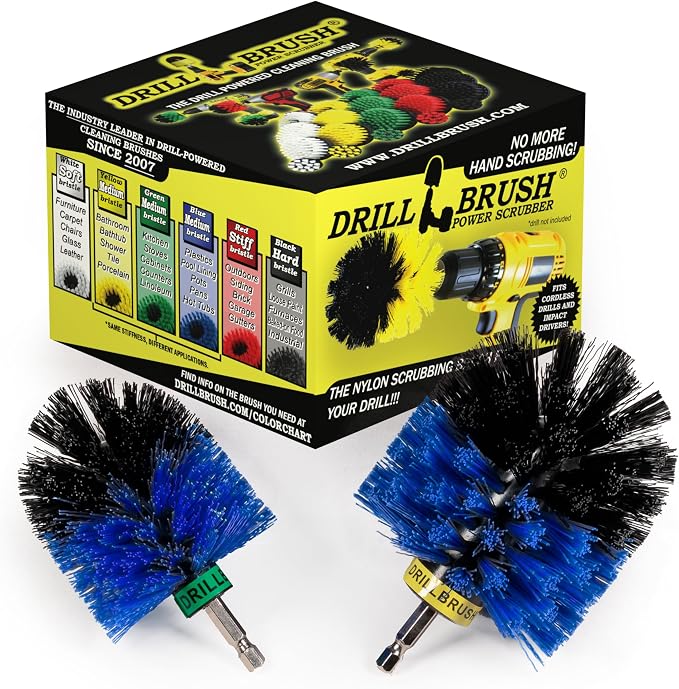 Drill Powered Scrubbing Brush Heads - Professional Boat Detailing Accessories - Aquatic Cleaning Supplies - Tank Scrubbing Brush - Boat Hull Cleaning Tools - Barnacle Busting Brush - Detailing Set