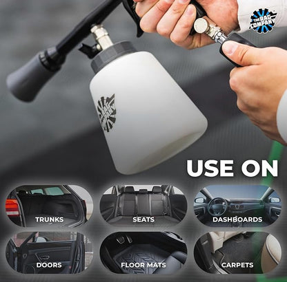The Rag Company - Ultra AIR Blaster Plus - Deep Clean Interior Detailing Tool; Air and Liquid Combo; Durable Metal Design; Trigger Operated - Black