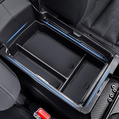 2pcs Center Console Organizer Armrest Tray Insert Storage Box for Honda CRV 2023-2026, Center Console Organizer Combo for 2023+ CR-V Hybrid Accessories, ABS Plastic, Black