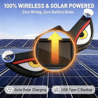 Solar Car LED Atmosphere Decoration Light,High-Brightness Demon Eye Styling Lamp,Universal Fit Automotive Accent Light with Smart Light Sensor and Suction Cup Mount for SUV Truck Sedan (1PCS, Y1)