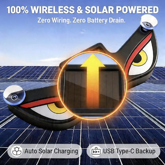 Solar Car LED Atmosphere Decoration Light,High-Brightness Demon Eye Styling Lamp,Universal Fit Automotive Accent Light with Smart Light Sensor and Suction Cup Mount for SUV Truck Sedan (1PCS, Y2)