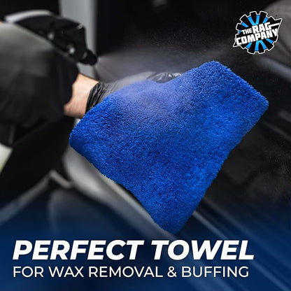 The Rag Company - Creature Edgeless Auto Detailing Towels (10-Pack) Professional 70/30 Blend, Dual-Pile Plush Microfiber, Buffing & Polishing, 420gsm, 16in x 16in, Royal Blue