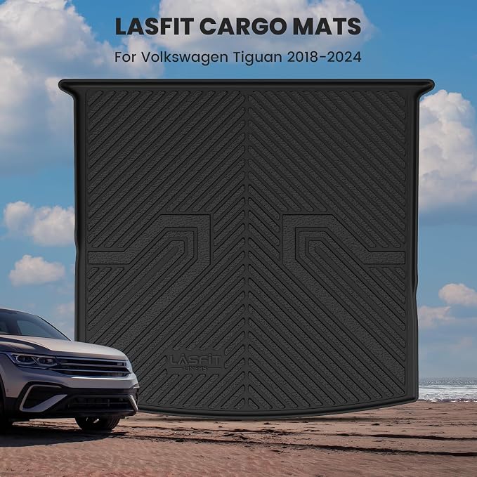 LASFIT 3D Custom Fit Trunk Cargo Mat for Volkswagen VW2018-2024(Fit 5 Seats), All Weather Protection Premium TPE Trunk Mat Trunk Liner Trunk Tray Cargo Liner, Easy to Clean