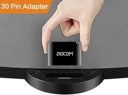 ZIOCOM 30 Pin Bluetooth Adapter Receiver for Bose iPod iPhone SoundDock and Other 30 pin Dock Speakers with 3.5mm Aux Cable(Not for Car and Motorcycles)