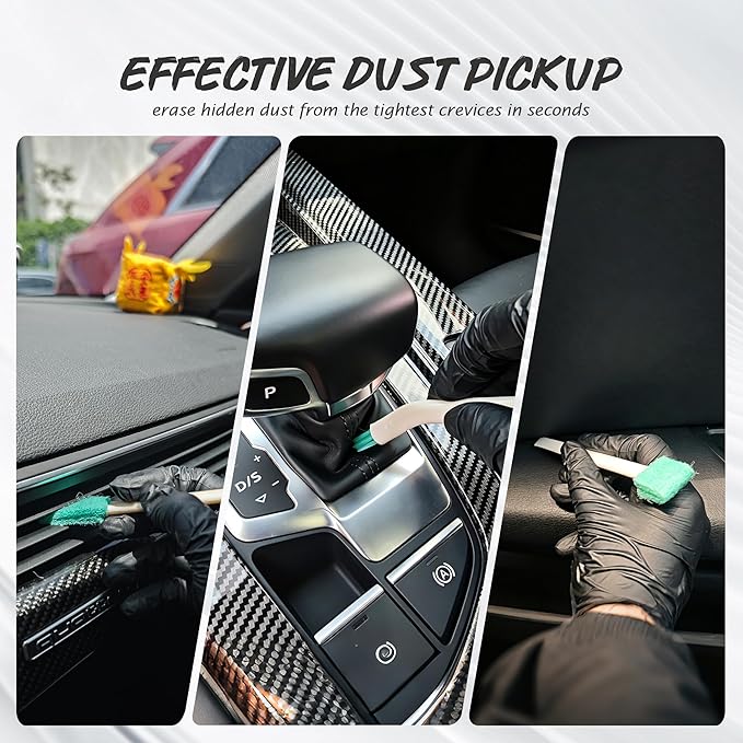 8PCS Professional Car Detailing Brush Set, Boars Hair & Ultra Soft Auto Detailing Brushes for Car Interior Exterior Deep Cleaning, Detail Brush Kit for Wheels Leather Air Vents Dusting, Gold