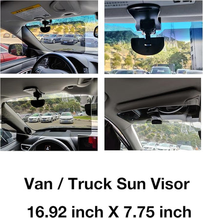 Automotive Sun Visors for Car, Van, Truck, Polarized Protection, Universal Install Anti-Glare Extender (16.92" for Truck/Van Sun Visor)