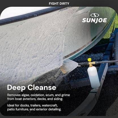 Sun Joe All-Purpose Boat Wash Cleaner for Pressure Washer, Concentrate Formula, Citrus Scent, 1 Gallon - Marine Cleaning Solution for Metal, Wood, Fiberglass, and Exterior Surfaces, SPX-APBW1G