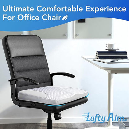 Lofty Aim Car Seat Cushion, Comfortable Memory Foam Seat Pillow for Driving, Sciatica-Back Pain Relief, Cushion for Car-Truck, Office, Wheelchair - Gray