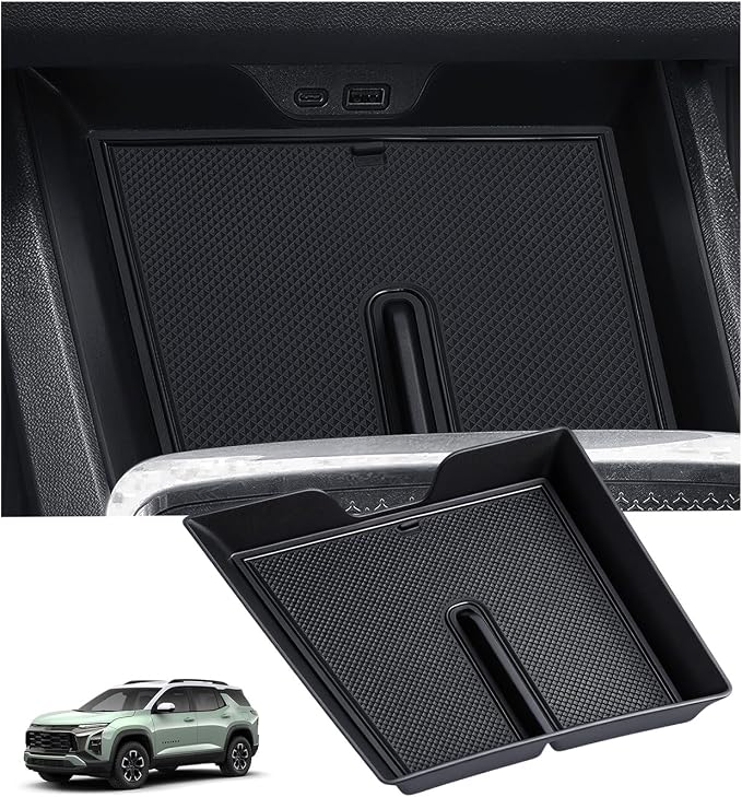 Center Console Organizer Tray for Chevrolet Equinox 2026 2025 (Not for Equinoix EV), Interior Accessories for Under Climate Controls Interior Storage Tray for 2025-2026 Equinox, Black