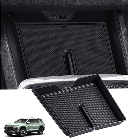 Center Console Organizer Tray for Chevrolet Equinox 2026 2025 (Not for Equinoix EV), Interior Accessories for Under Climate Controls Interior Storage Tray for 2025-2026 Equinox, Black