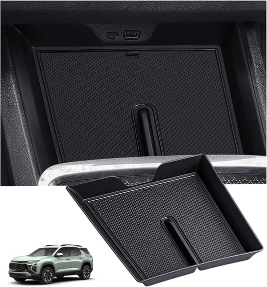 Center Console Organizer Tray for Chevrolet Equinox 2026 2025 (Not for Equinoix EV), Interior Accessories for Under Climate Controls Interior Storage Tray for 2025-2026 Equinox, Black