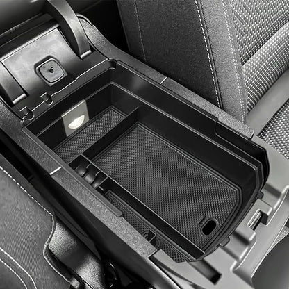 HGWEI Center Console Organizer Compatible with GMC Terrain 2018-2024 Interior Accessories Terrain SL/SLE/SLT/AT4/Denali Middle Insert Tray Armrest Storage Box with Coin Holder (NOT FOR 2025-2026)Black