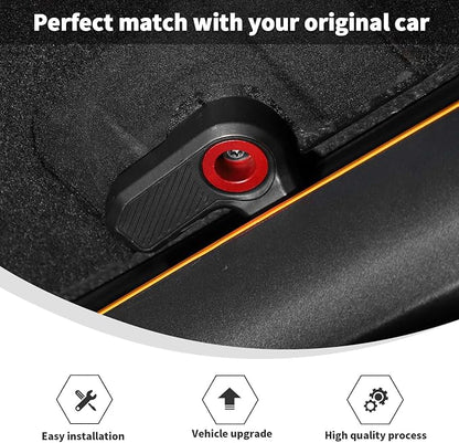 Linskip Freedom Panel Latch Trim Kit Compatible with 2021-2024 2025 Ford Bronco Accessories Red, Hardtop Roof Handle Bult-in Aluminum Cover Set for Bronco Interior Accessories 4Door
