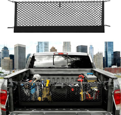 Envelope Style Truck Cargo Net Compatible with Chevy Colorado & GMC Canyon 2023 2024 2025 2026 Accessories, Heavy Duty Carabiners Highly Elastic Truck Bed Mesh Cargo Net