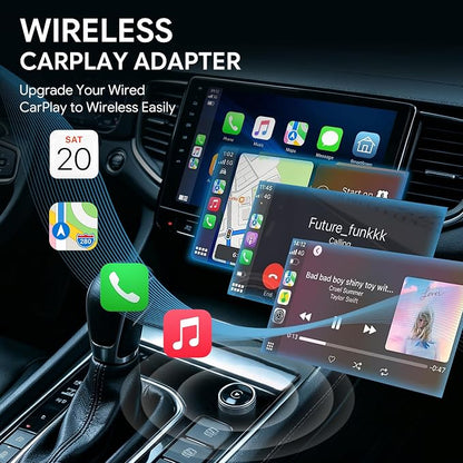 Wireless CarPlay & Android Auto Adapter, 2026 Upgraded 2-in-1 Wireless CarPlay Adapter, Mini Plug & Play, Fast Auto-Connect & No Latency, Easy Setup, Wide Vehicle Compatibility USB & USB-C Port