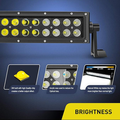 Nilight LED Light Bar 22 Inch 120w Flood Spot Combo Driving Lights 12V 5Pin Rocker Switch 16AWG Wiring Harness Kit for Trucks SUV ATV UTV 4x4 Van Camper