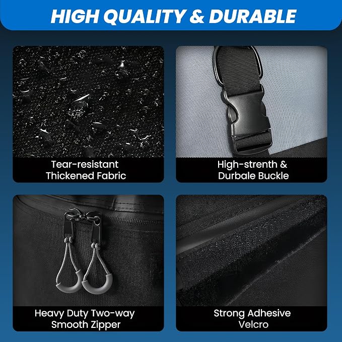 Waterproof Roof Top Bag 20 Cubic/550L | Universal Fit for Cars with/Without Racks | Storage Bag, Anti-Slip Mat, 6 Door Hooks, Combination Lock, Tool-Free Easy Install