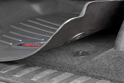 Rough Country All Weather Floor Mats Set for Ford F-250/F-350 SuperDuty (2017-2025) CrewCab with Bench Seat - Non-Slip Waterproof Flexible Floor Mat, Front & Rear Set
