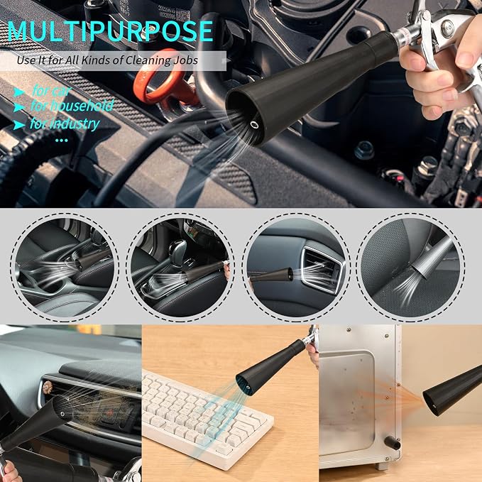 GOCCIDA Air Blower Gun Interior Car Detailing Tools for Car Dry Cleaning with Nozzle and Dusting Brush (HCL-15-1)