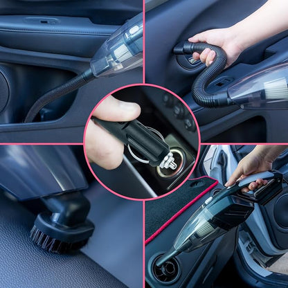 20Pcs Car Cleaning Wash Kit Interior Detailing Cleaner Kit with High Power Handheld Vacuum, Brush Set, Windshield Tool, Duster, Towels, Complete Car Care Tools, Pink