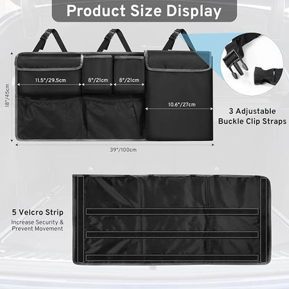 XHRING Car Trunk Organizer Storage Backseat Hanging Organizer Bag for Chevy/Chevrolet Equinox Traverse Trax Tahoe Trailblazer Blazer Suburban LS LT LTZ Premier SUV Accessories 2000-2025 2026