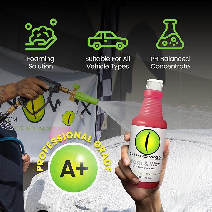 Wash and Wax, Car Wash Concentrate, Car Detailing Shampoo With Ph Balance and 20% Concentration, Clean Collection, Cherry Pie Scent (32 oz)