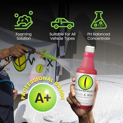 Wash and Wax, Car Wash Concentrate, Car Detailing Shampoo With Ph Balance and 20% Concentration, Clean Collection, Cherry Pie Scent (32 oz)