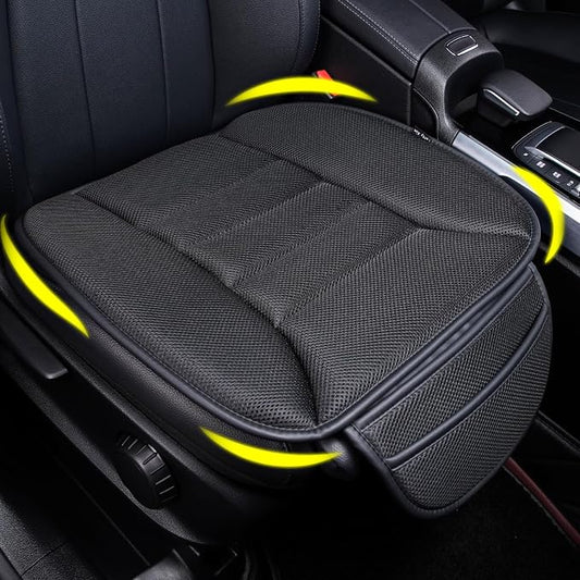 Lofty Aim Premium Car Seat Cushion, Driver Cushion with Comfort Memory Foam & Non-Slip Rubber Bottom, Car Seat Pad Works with 95% of Vehicles and Office Chair or Home (4D Mesh - Black)