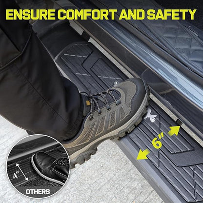 BINARY STAR 6 Inch Running Boards Compatible with 2009-2018 Dodge Ram 1500 Quad Cab, 10-24 Dodge Ram 2500 3500 Quad Cab, Carbon Steel Black Truck Side Step, Nerf Bars Steps with Non-Slip Plastic Pads.