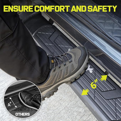 BINARY STAR 6 Inch Running Boards Compatible with 2004-2014 Ford F-150 Crew Cab (4 Full-Size Doors). F150 Side Steps Rock Sliders. Nerf Bars with Non-Slip Step Pad, Step Bars Made with Carbon Steel.