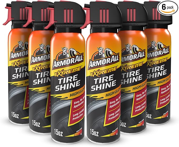 Armor All Extreme Tire Shine Spray, 15 fl oz Bottle, Convenient No-Mess Tire Spray That Conditions, Preserves and Protects
