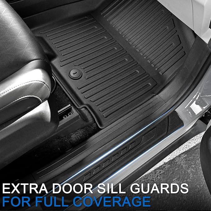Floor Mats Set for 2022-2025 2026 Kia Carnival 8 Seats(Gas Only), All Weather TPE Backrest Mat Trunk Lower Well Mat Cargo Liner Door Sill Guards Accessories