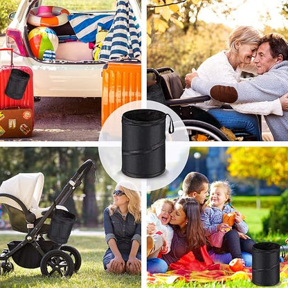 Boao Car Trash Can Bag Car Garbage Holder Container Traveling Portable Garbage Bin Collapsible Pop up Water Proof Bag Waste Rubbish Bucket for Cars (1 Piece)